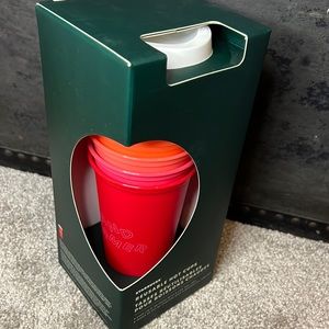 Starbucks 2019 Holiday Christmas Reusable Hot Cups Ombré red to pink